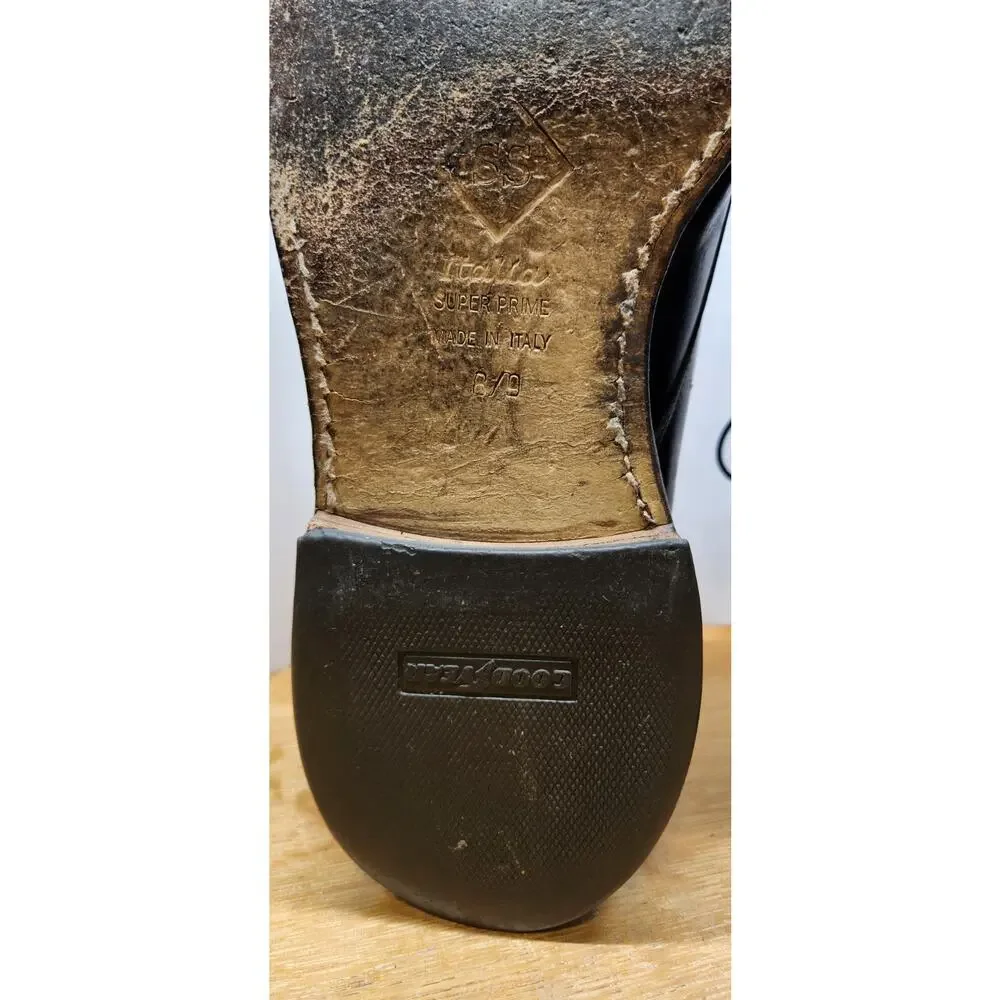 Allen Edmonds Brentwood black leather‎ Oxfords US 11D USA Made Needs Work Used
